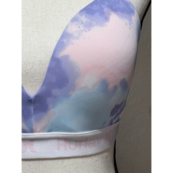 Hurley Women Tie Dye Lightly Padded Comfort Bra Pink Wirefree Wireless Size 36C - Picture 6 of 11